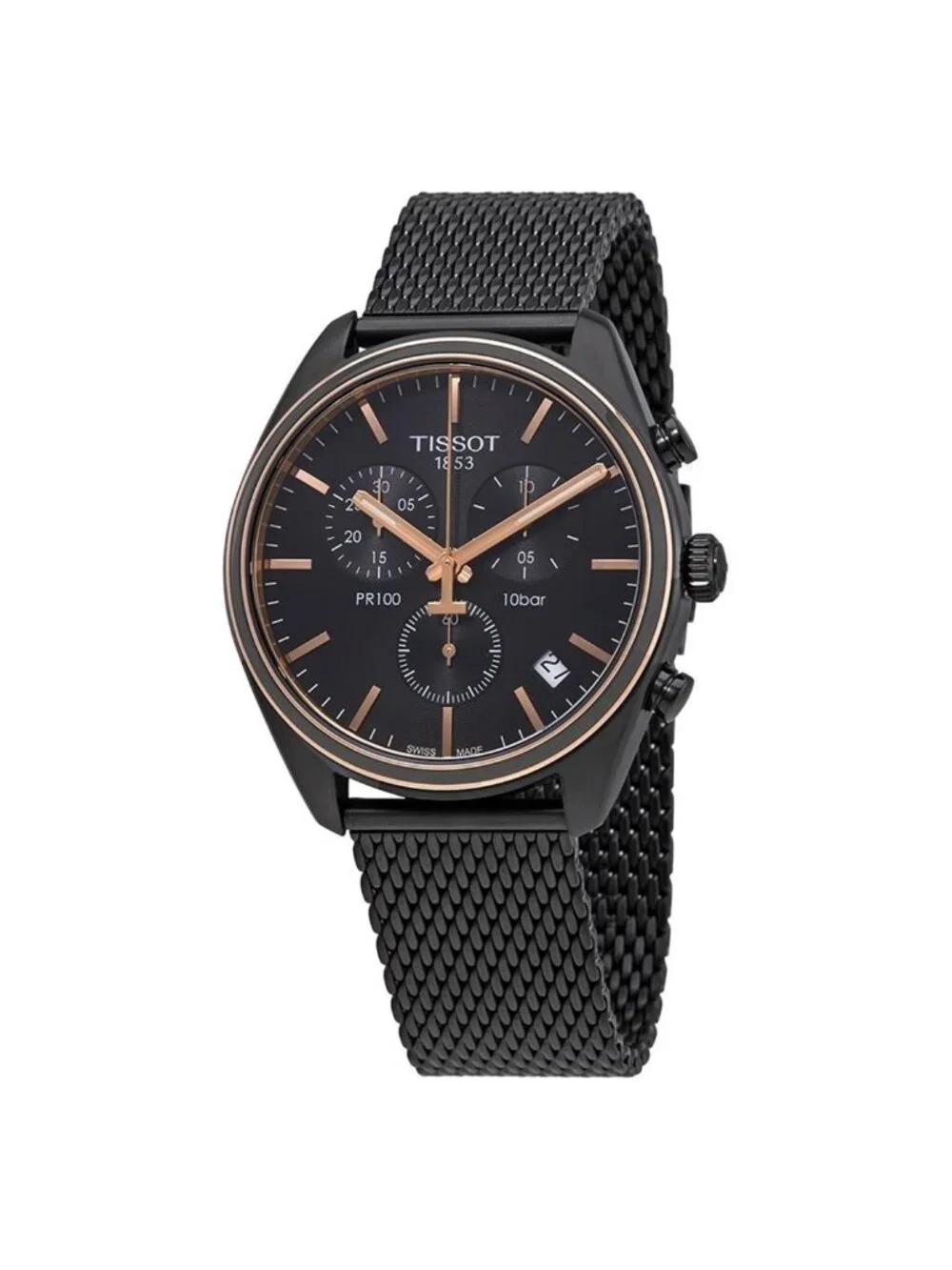 NWT Tissot PR 100 Chronograph Black Dial Men's Watch